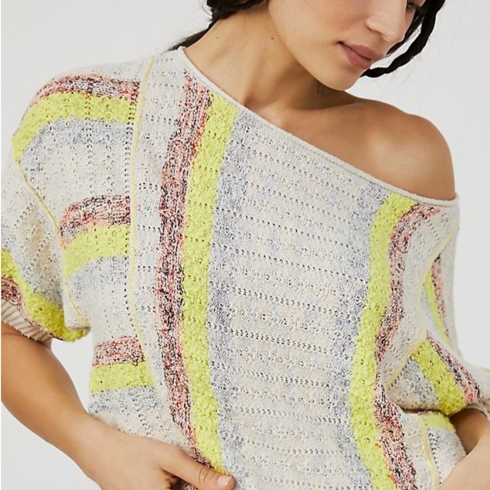 anthropologie pilcro beachside sweater tee size small oversized